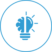 Creative idea symbol with brain and bulb